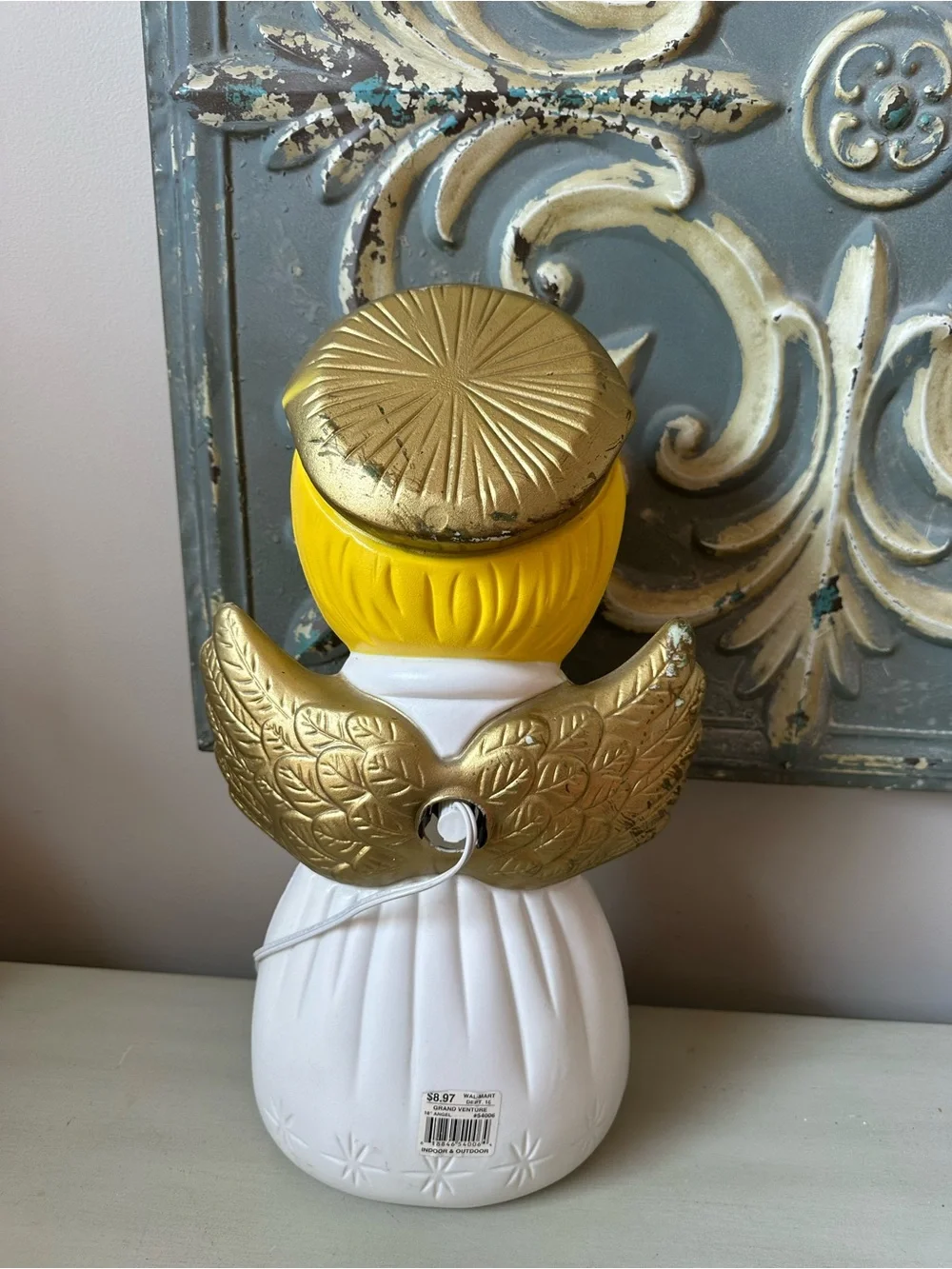 Vintage grand venture praying angel blow mold
